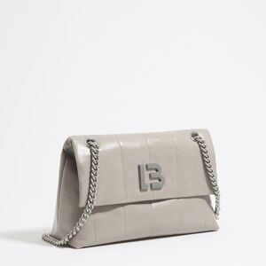 BIMBA Y LOLA Medium gray-green leather flap bag GREENISH GREY UN adult