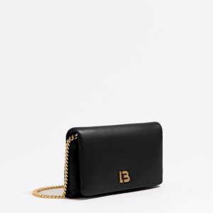 BIMBA Y LOLA Mini black nappa leather flap bag BLACK UN adult