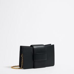 BIMBA Y LOLA Black leather mini crossbody bag BLACK UN adult