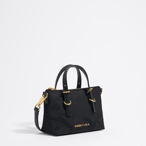 BIMBA Y LOLA Mini black nylon shopper bag BLACK UN adult