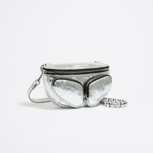 BIMBA Y LOLA Mini silver leather Pocket bumbag SILVER UN adult