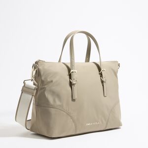 BIMBA Y LOLA Large light khaki nylon shopper bag LIGHT KHAKI UN adult