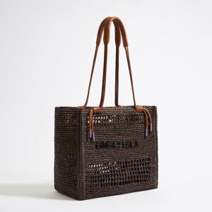 BIMBA Y LOLA Large chocolate raffia tote bag CHOCOLAT UN adult