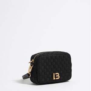 BIMBA Y LOLA Small black plaited nylon crossbody bag BLACK UN adult