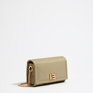 BIMBA Y LOLA Mini khaki crossbody flap bag LIGHT KHAKI UN adult