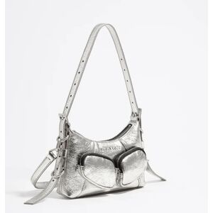 BIMBA Y LOLA Mini silver leather Pocket slouch bag SILVER UN adult