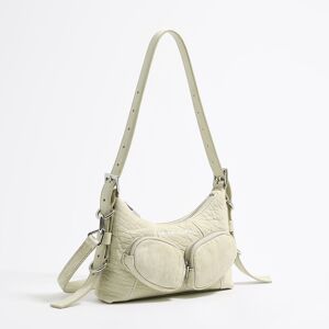 BIMBA Y LOLA Mini bone leather Pocket slouch bag BONE UN adult