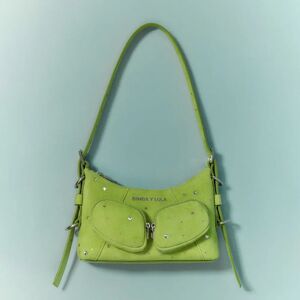 BIMBA Y LOLA Mini pistachio leather Swarovski Pocket slouch bag PISTACHIO UN adult