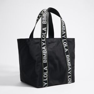 BIMBA Y LOLA Black nylon maxi shopper bag BLACK UN adult