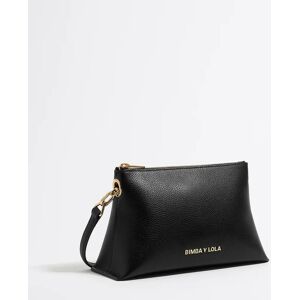 BIMBA Y LOLA Small black leather trapezium bag BLACK UN adult