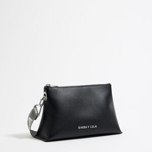 BIMBA Y LOLA Small black leather trapezium bag BLACK UN adult