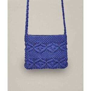 Blue Cotton Macrame Cross-Body Bag   Tay Moshulu