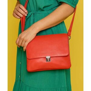 Geranium Red Leather Shoulder Bag   Budburst Moshulu