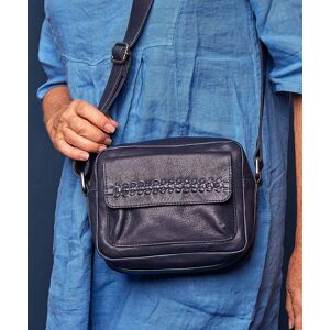 Blue Small Leather Crossbody Bag   Brianne Moshulu