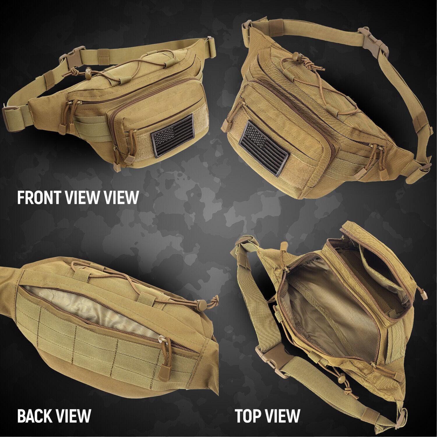 CLOUD Outdoor Sports Men Tactical Fanny Pack Waist Hip Bum EDC Bag Camping Hunting Fishing Flag Patch