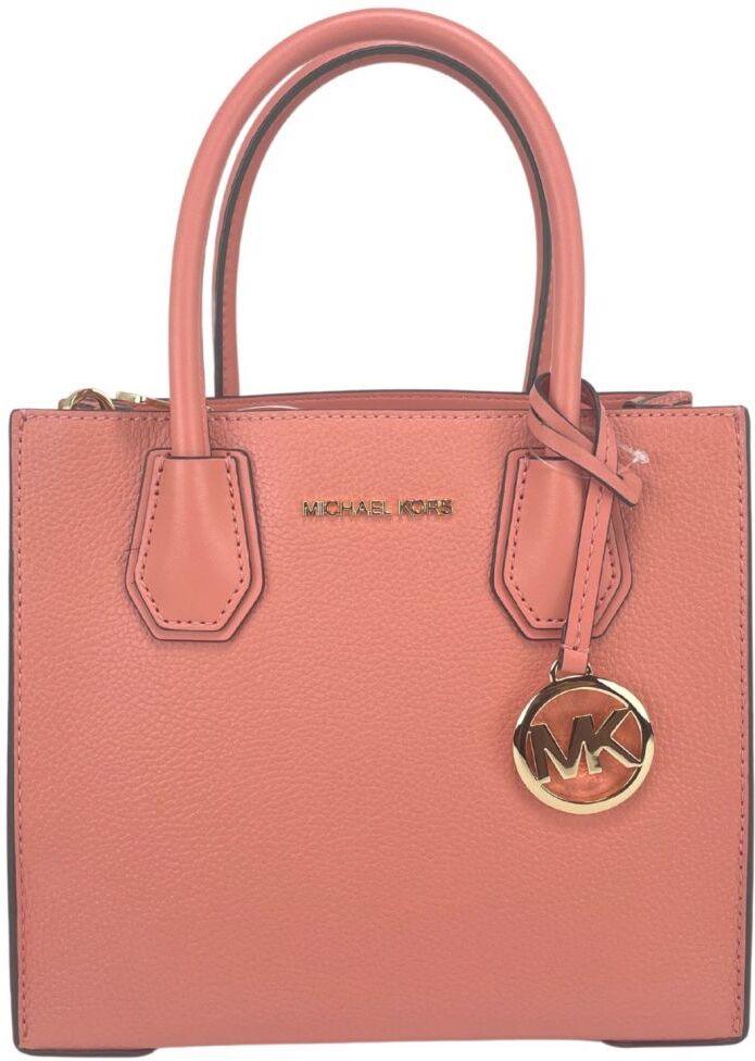 Michael Kors Womens Mercer Medium Sherbet Pebble Leather Messenger Crossbody Bag Purse - Pink - One Size