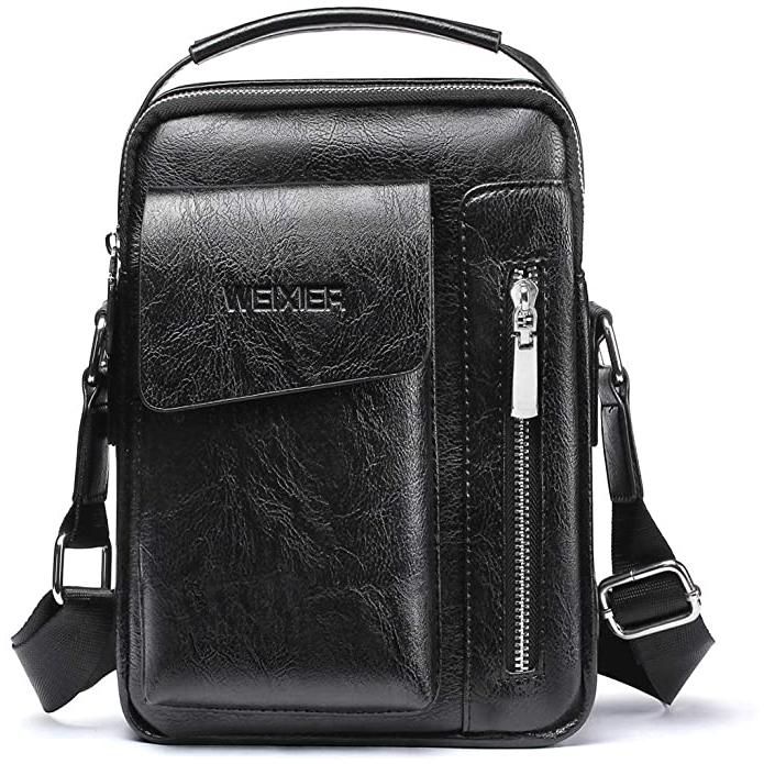 DailySale Men's Leather Handbag Small Crossbody Shoulder Bags