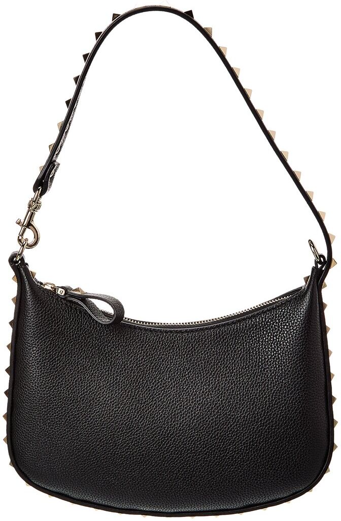 Valentino Mini Rockstud Leather Hobo Bag Black NoSize