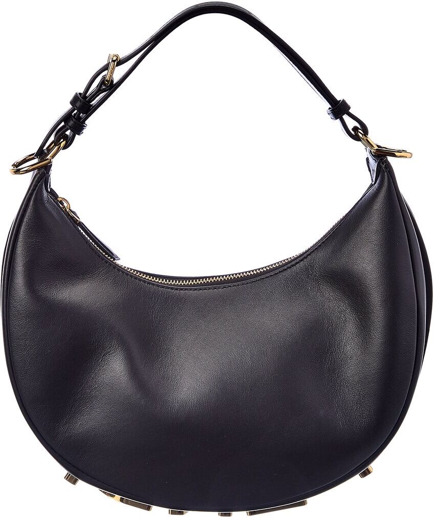 FENDI Fendigraphy Small Leather Hobo Bag Black NoSize