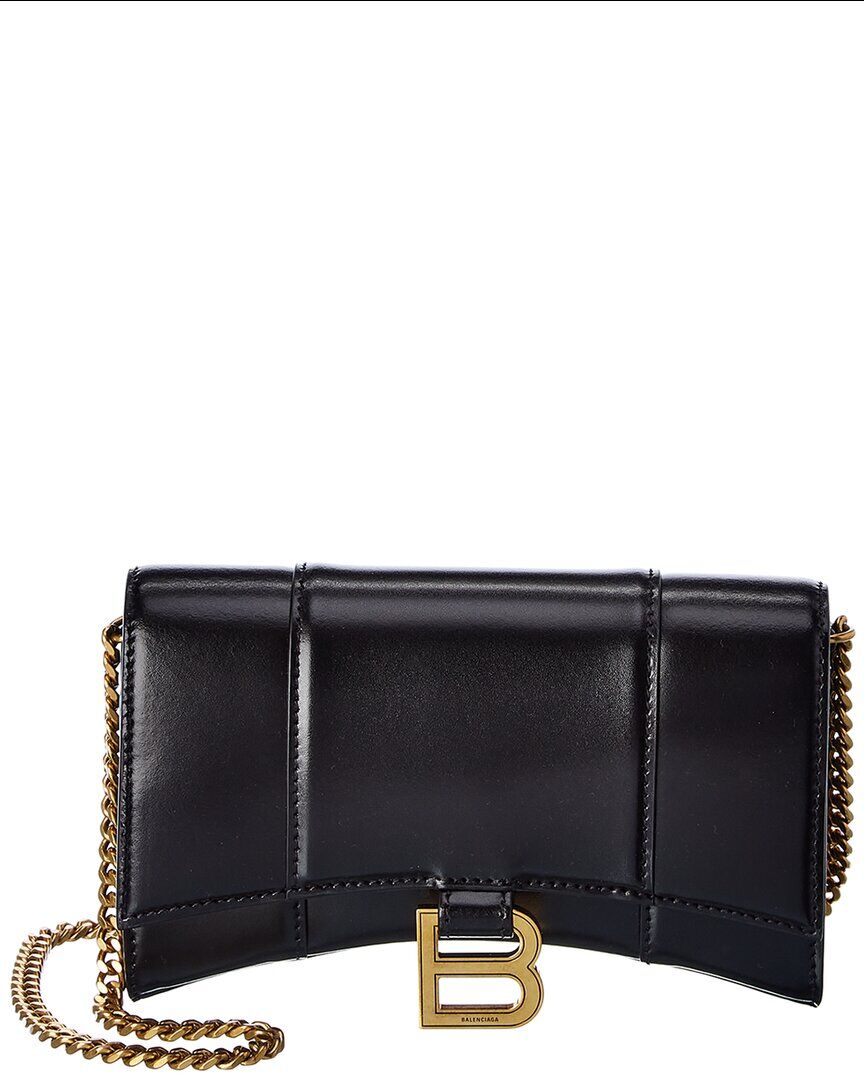 Balenciaga Hourglass Leather Wallet On Chain NoColor NoSize