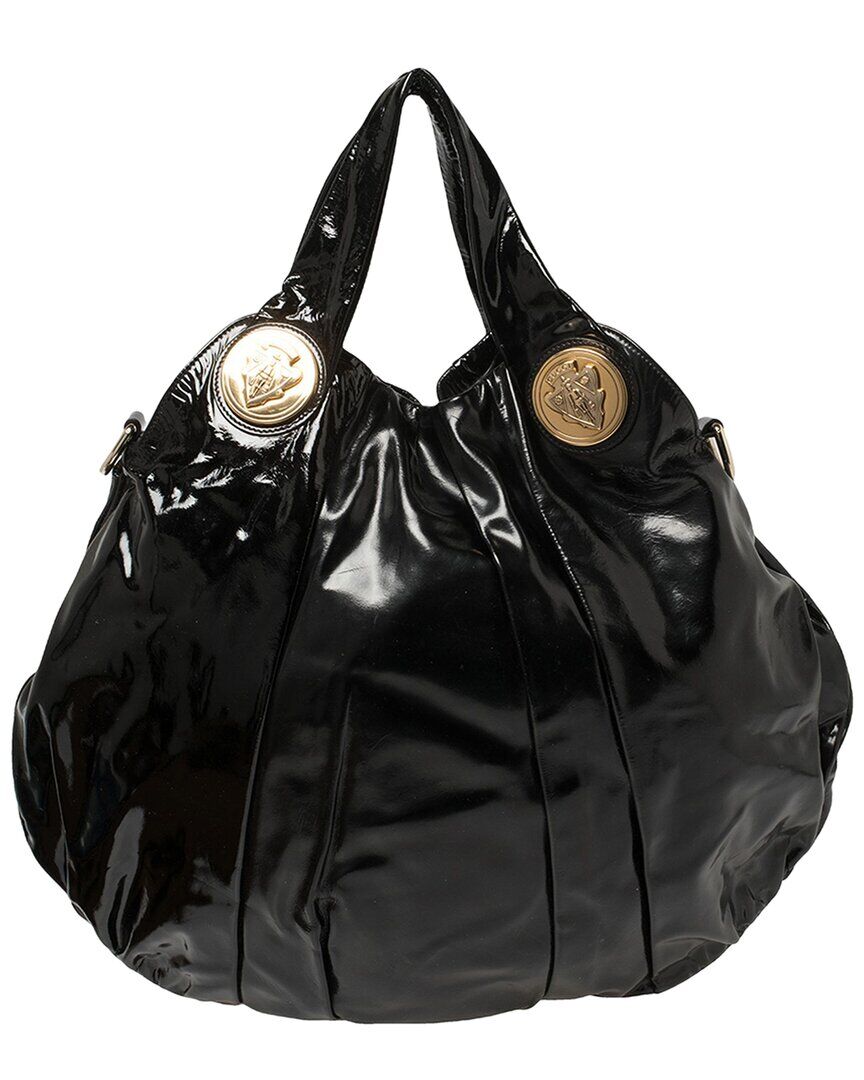 Gucci Black Patent Leather Large Hysteria Hobo Bag (Authentic Pre-Owned) NoColor NoSize