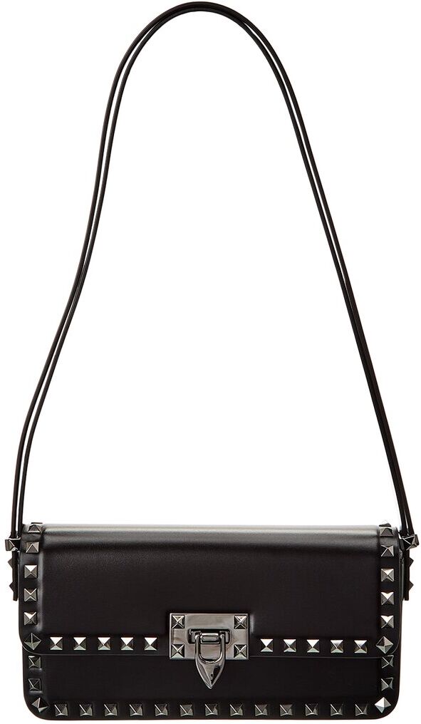 Valentino Rockstud23 East-West Leather Hobo Bag Black NoSize