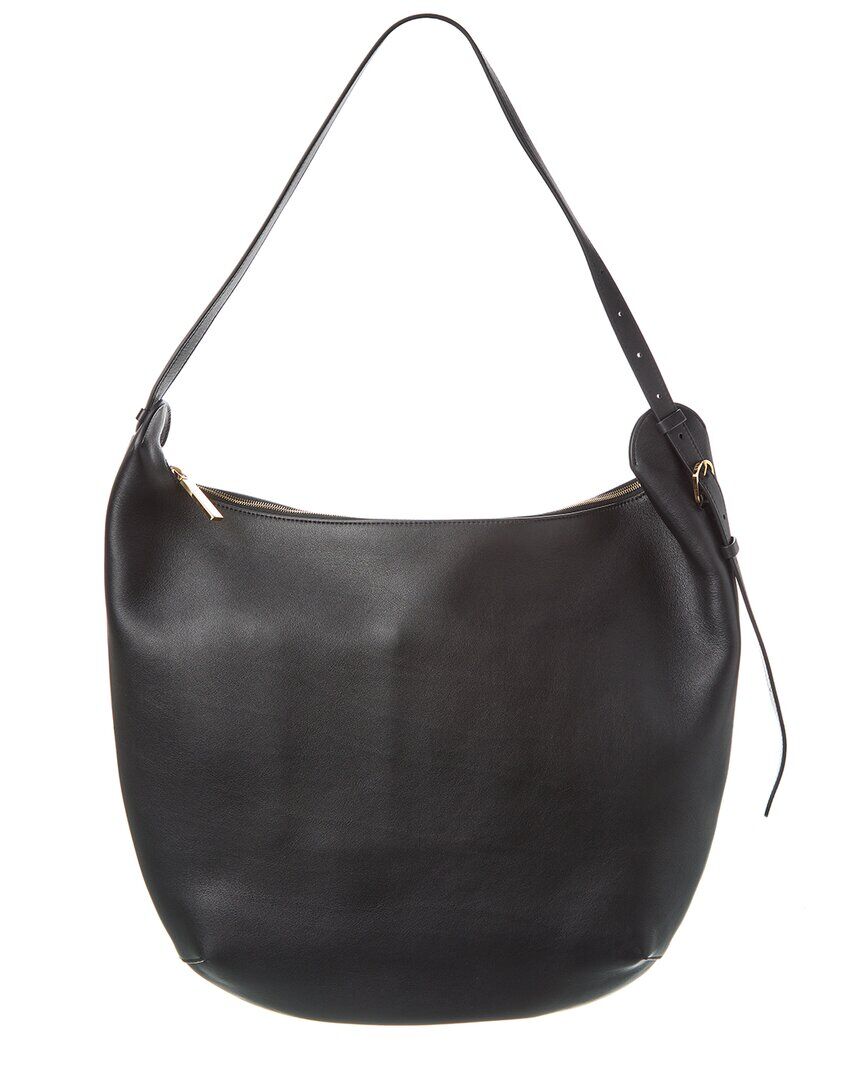 The Row Allie N/S Leather Hobo Bag Black NoSize