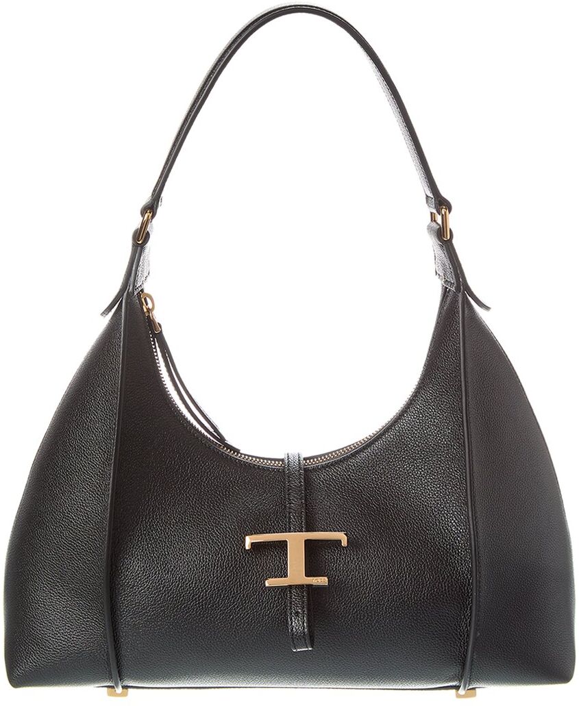 TOD's TODs T Timeless Small Leather Hobo Bag Black NoSize