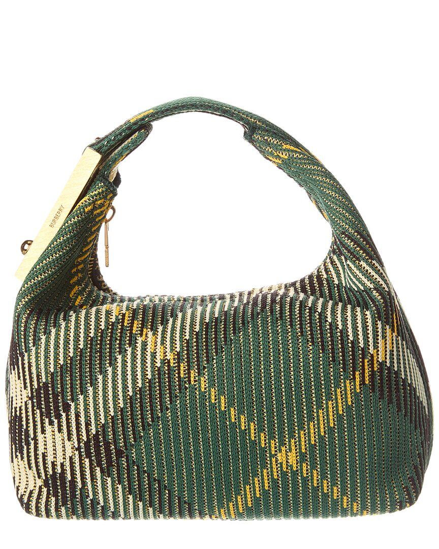 Burberry Peg Mini Check Shoulder Bag Green NoSize