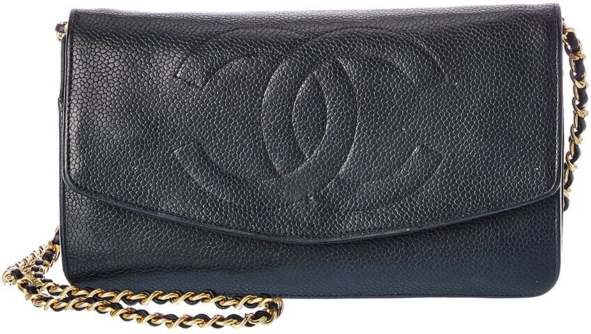 Chanel Dark Green Caviar Leather CC Timeless Wallet on Chain (Authentic Pre-Owned) NoColor NoSize