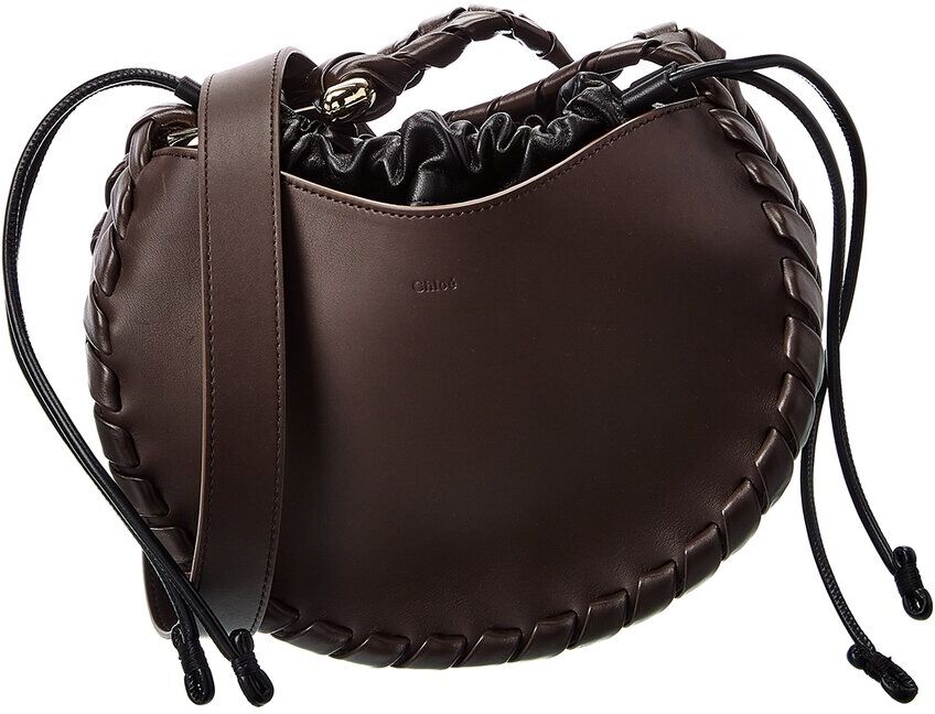 Chlo Mate Small Leather Hobo Bag Brown NoSize