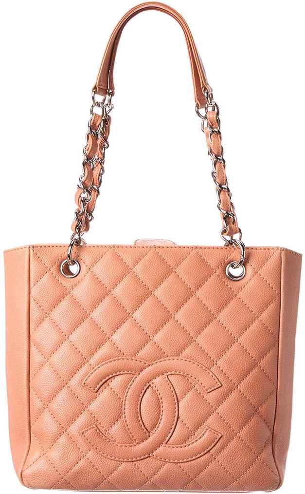 Chanel Pink Quilted Caviar Leather Petit Shopping Tote (Authentic Pre-Owned) NoColor NoSize