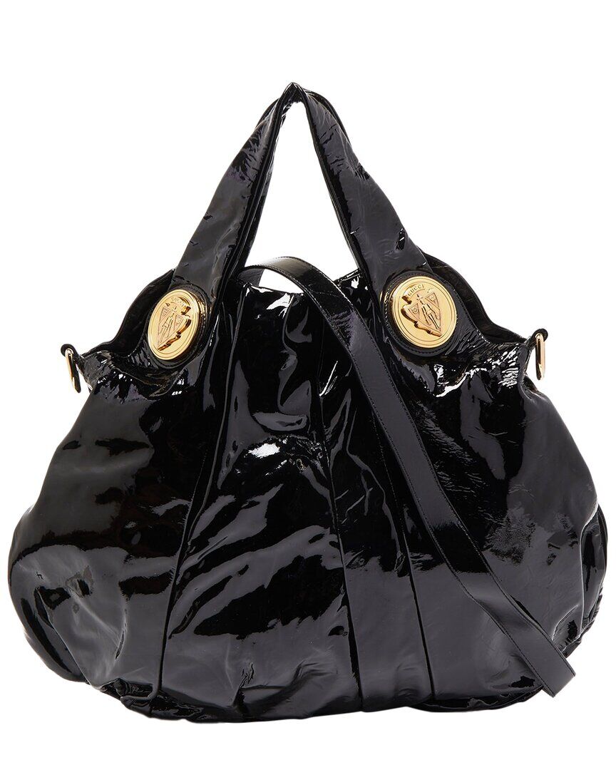 Gucci Black Patent Leather Large Hysteria Hobo Bag (Authentic Pre-Owned) NoColor NoSize