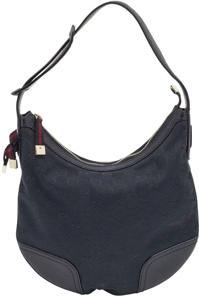 Gucci Black Canvas & Leather Small Princy Hobo Bag (Authentic Pre-Owned) NoColor NoSize