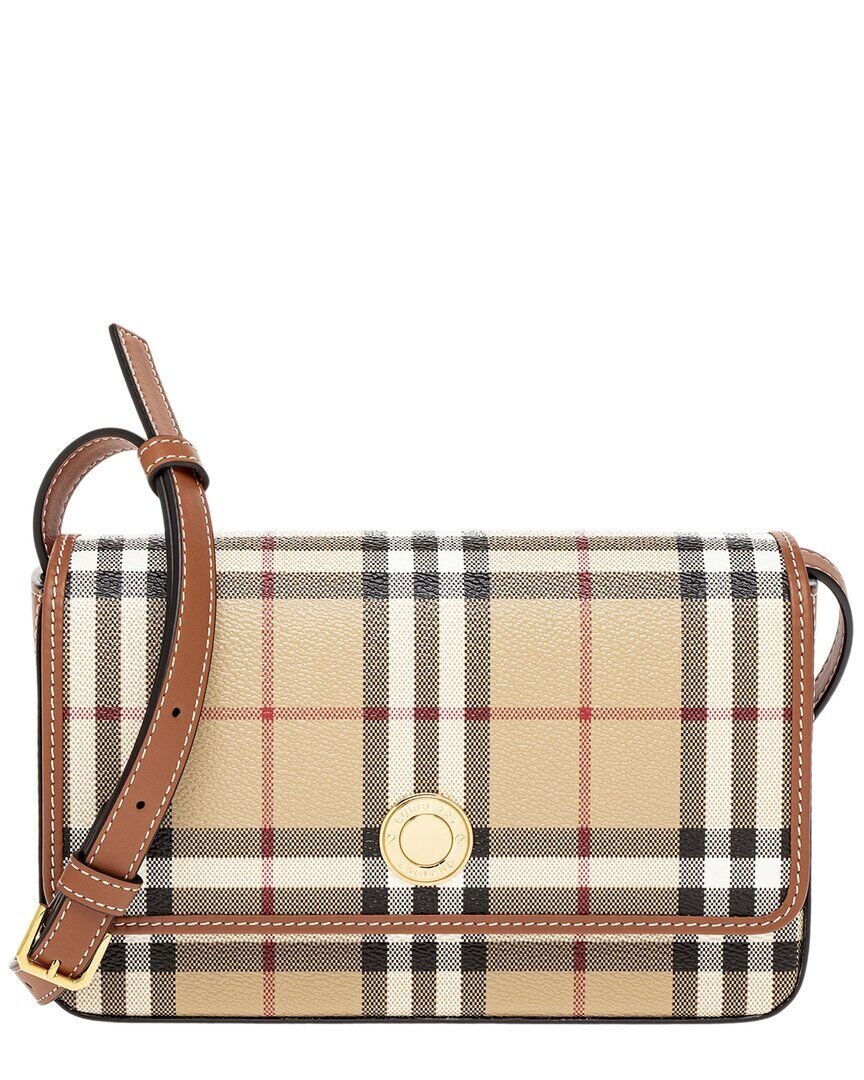 Burberry Hampshire E-Canvas & Leather Shoulder Bag NoColor NoSize