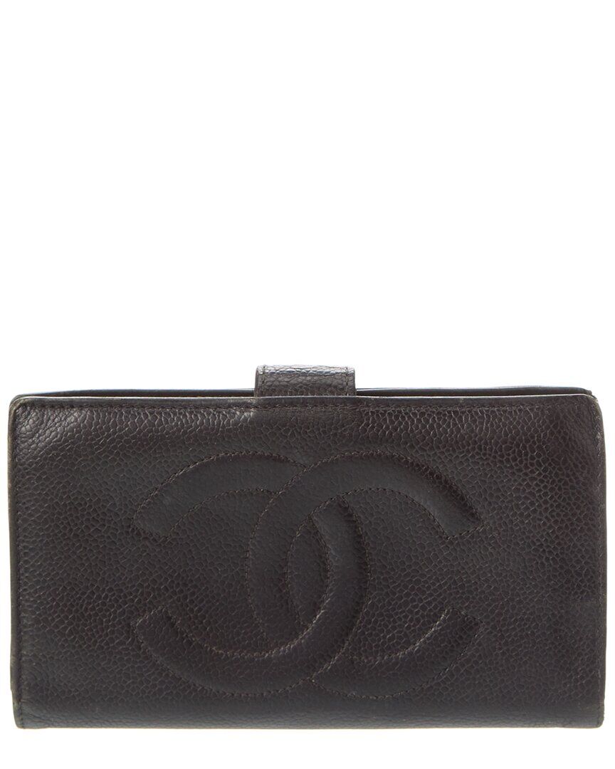 Chanel Black Caviar Leather CC Wallet (Authentic Pre-Owned) NoColor NoSize