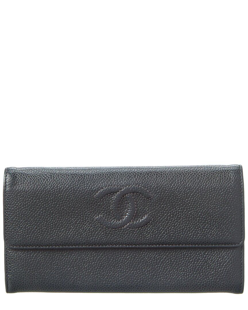 Chanel Black Caviar Leather CC Long Wallet (Authentic Pre-Owned) NoColor NoSize