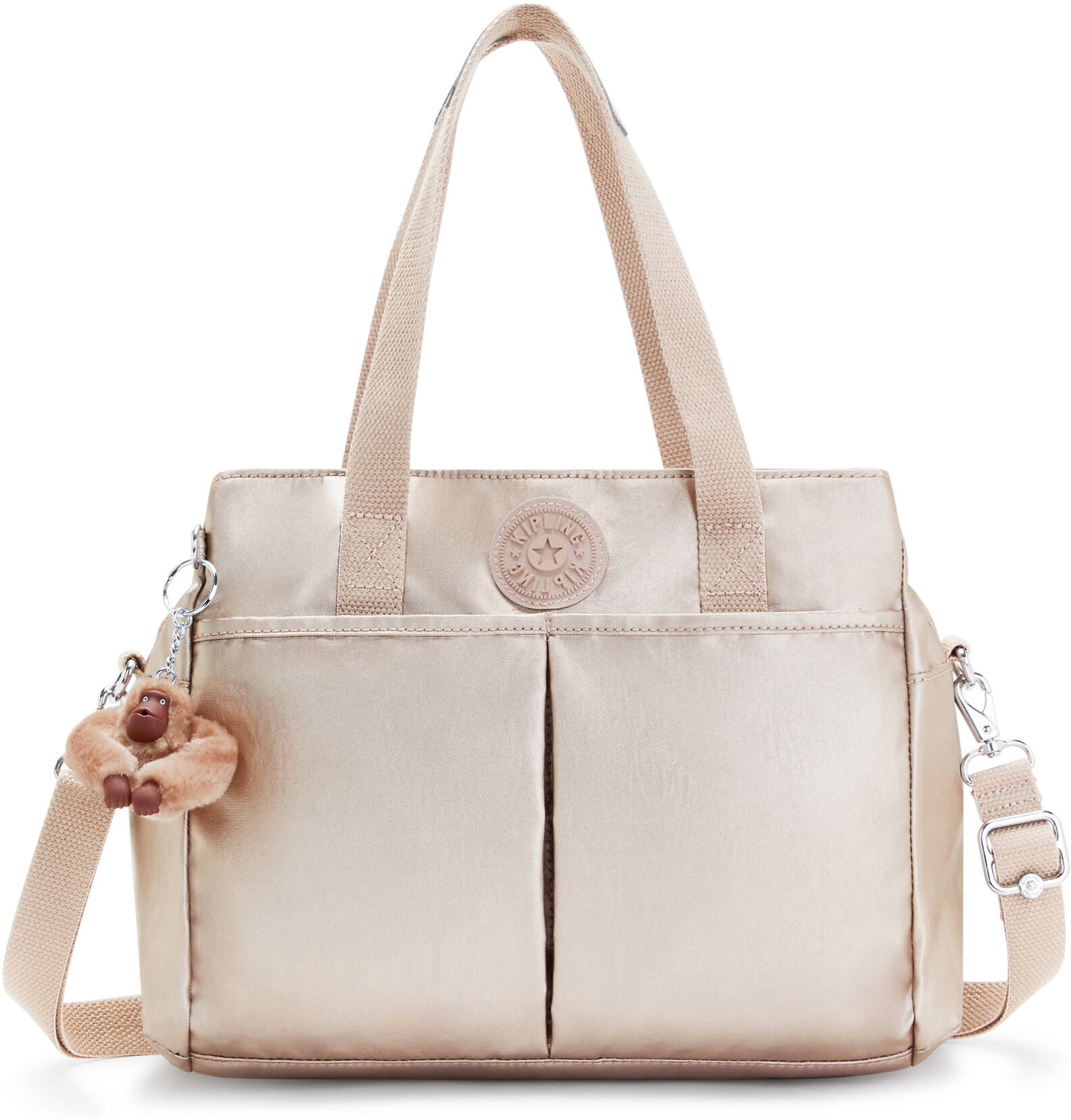 Kipling Kenzie Metallic Shoulder Bag Quartz Metallic