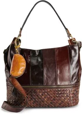 AmeriLeather Colton Leather Shoulder Bag and Coin Pouch Set, Brown