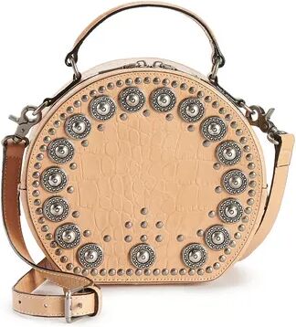 AmeriLeather Jetta Embellished Leather Crossbody Handbag, Brown