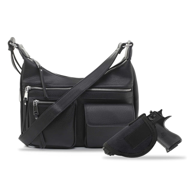 Jessie & James Elle Concealed Carry Hobo Handbag CCW Handbag, Black, AMC5803L BK