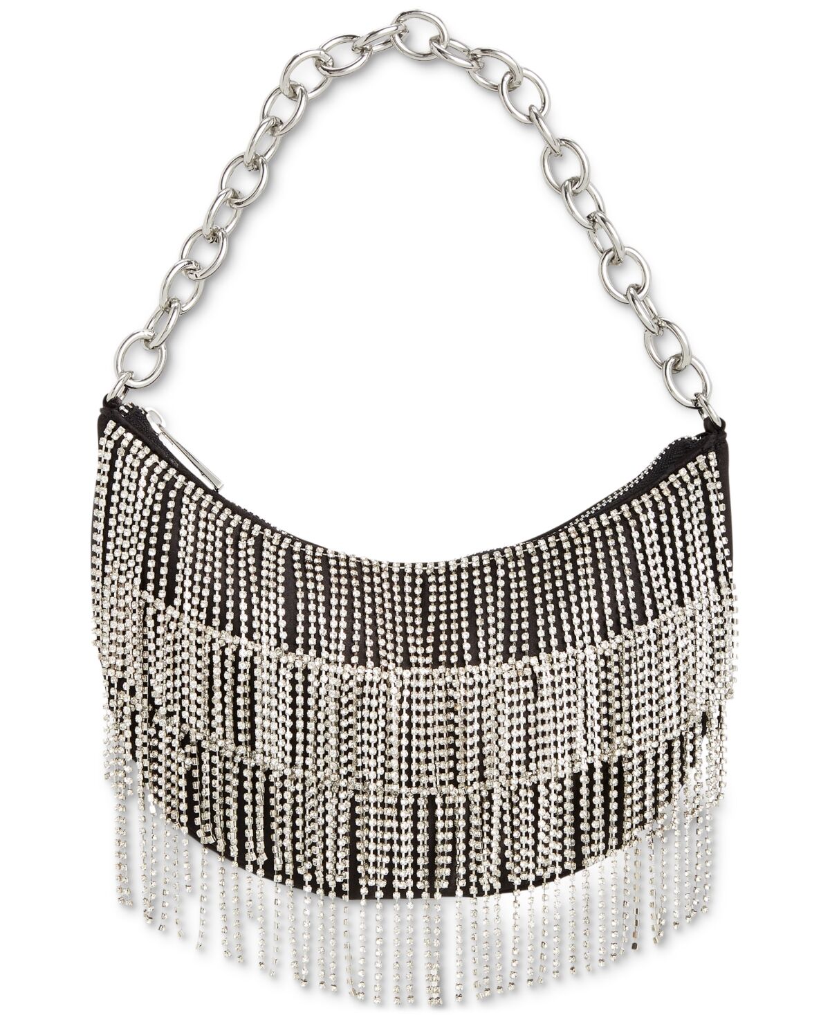 I.n.c. International Concepts Crystal Fringe Hobo Bag, Created for Macy's - Black