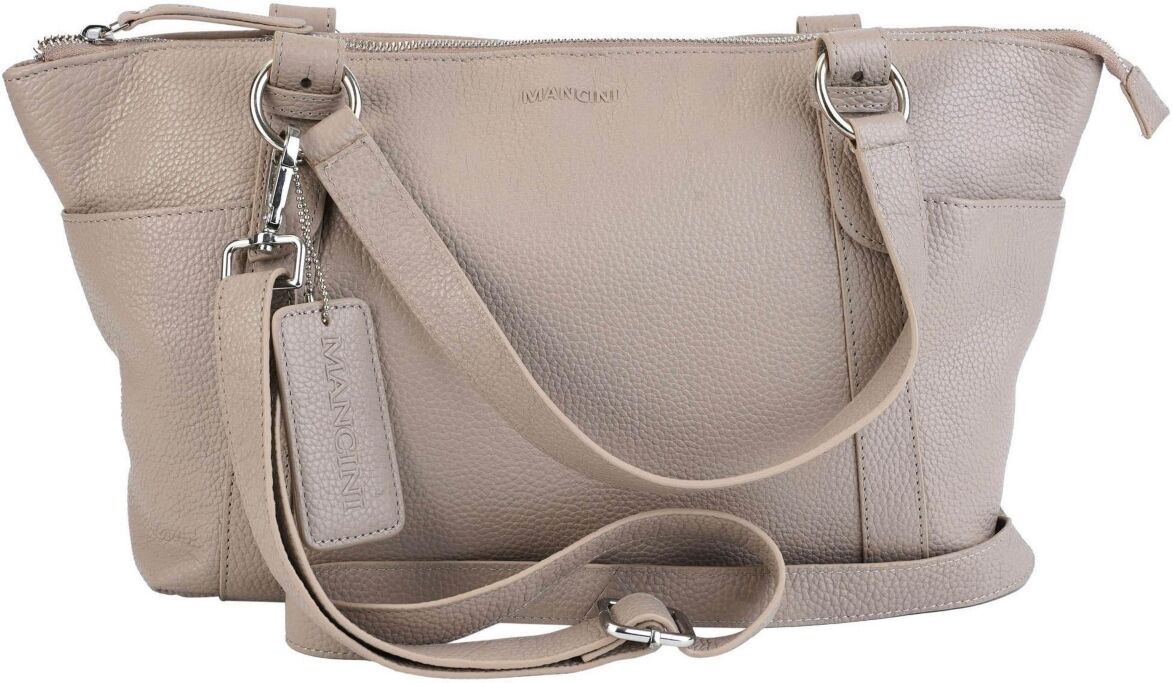 Mancini Pebble Amelia Leather Crossbody Handbag - Mushroom