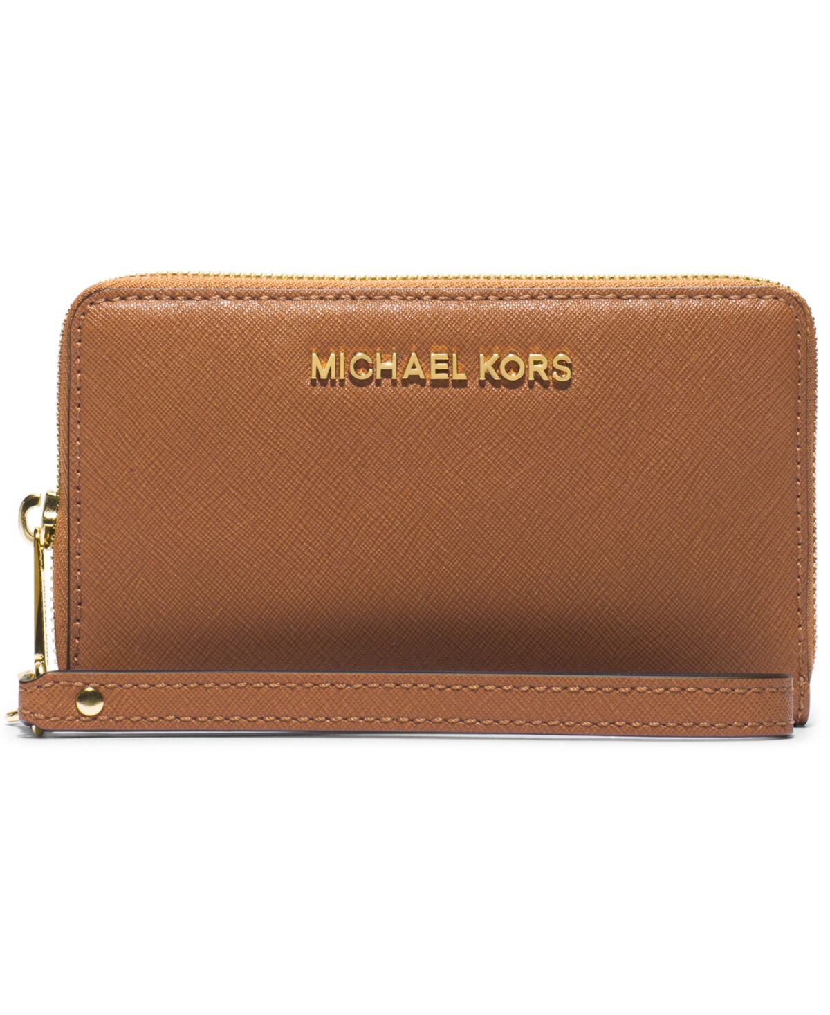 Michael Kors Michael Michael Kors Jet Set Large Flat Multifunction Phone Case - Luggage/gold