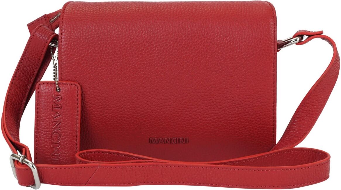 Mancini Pebble Leather Connie Crossbody Handbag - Red