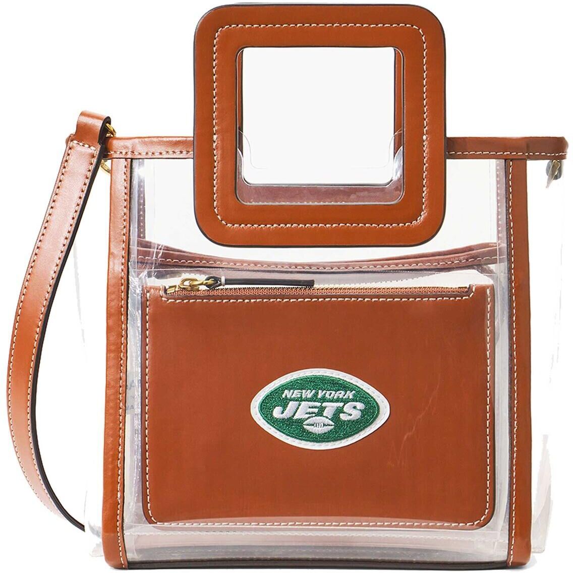 Women's Staud New York Jets Clear Mini Shirley Bag - Brown