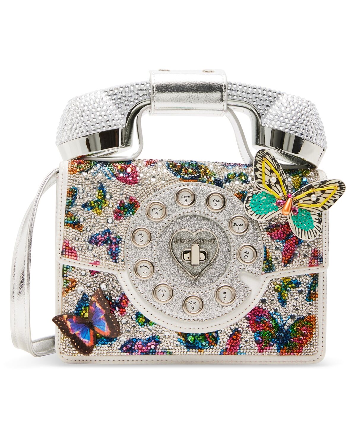 Betsey Johnson Butterfly Phone Bag - Silver Multi