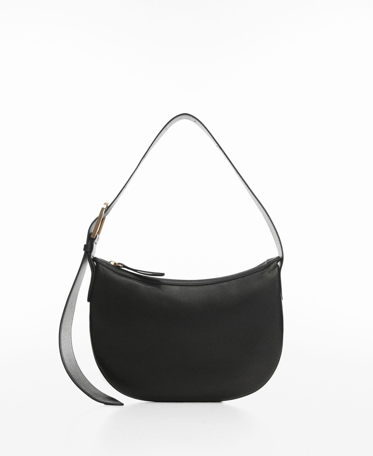 Mango Women's Leather Shoulder Bag - Black