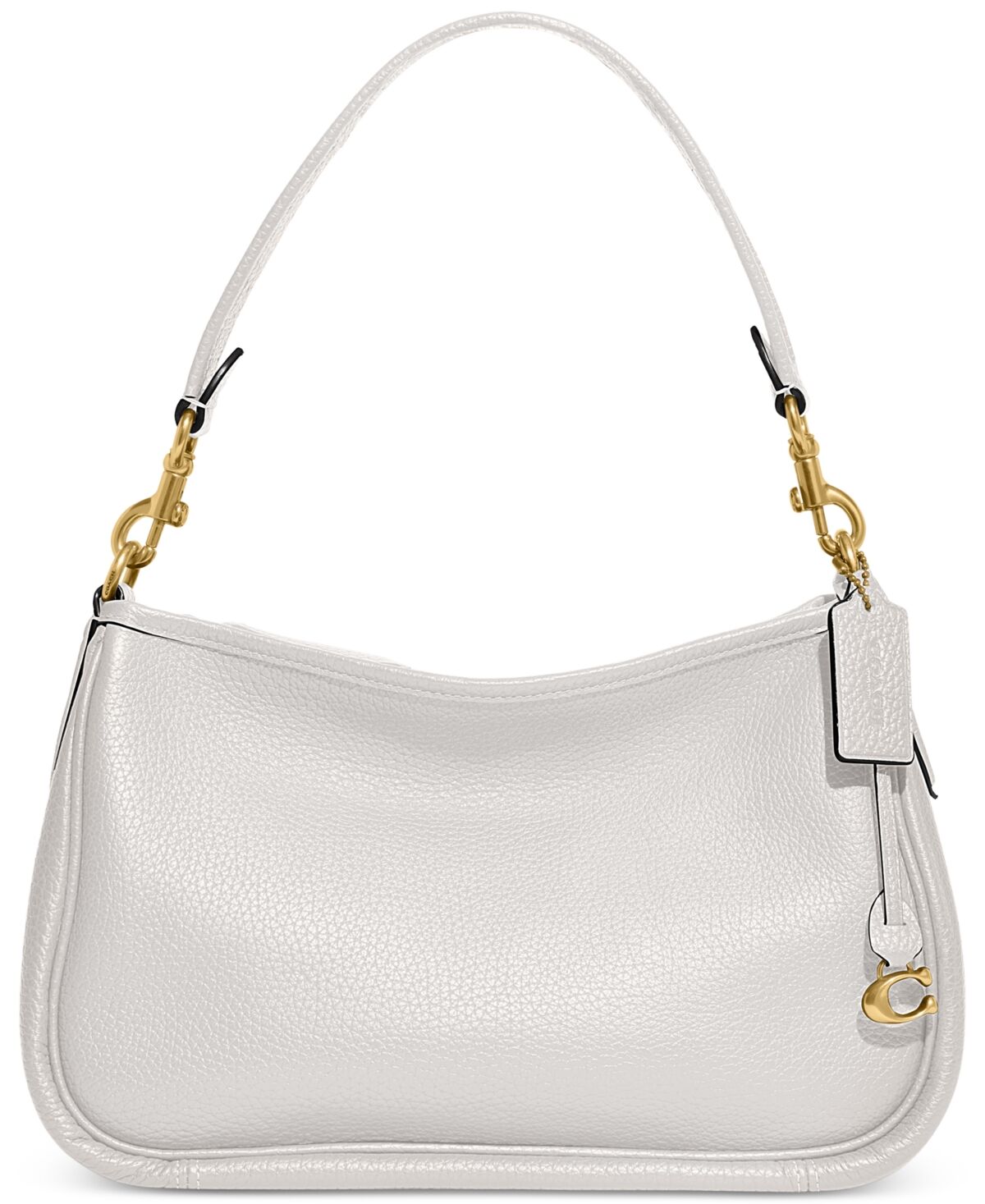 Coach Soft Pebble Leather Cary Shoulder Bag with Convertible Straps - Chalk