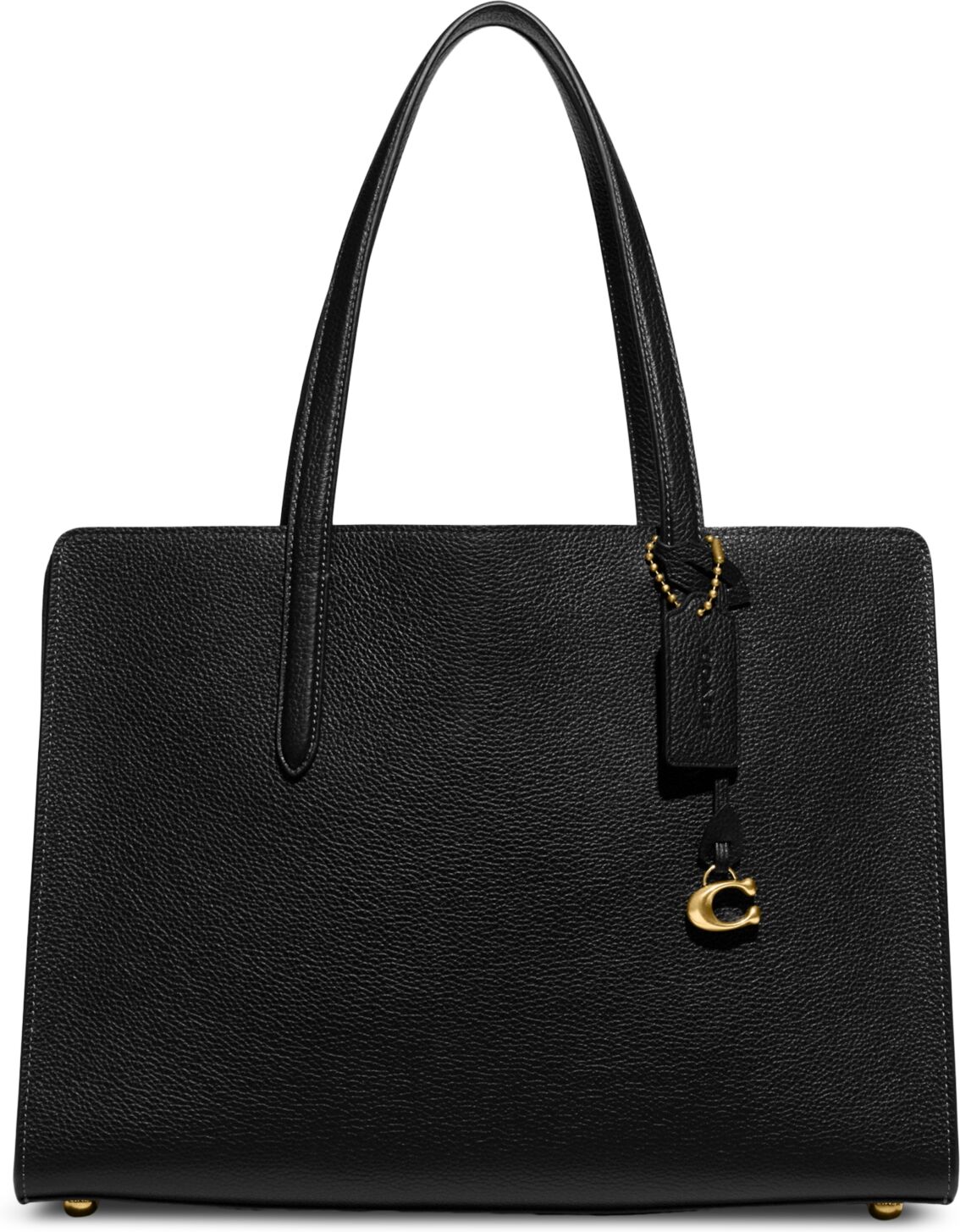 Coach Carter Polished Pebble Leather Large Carryall - Black